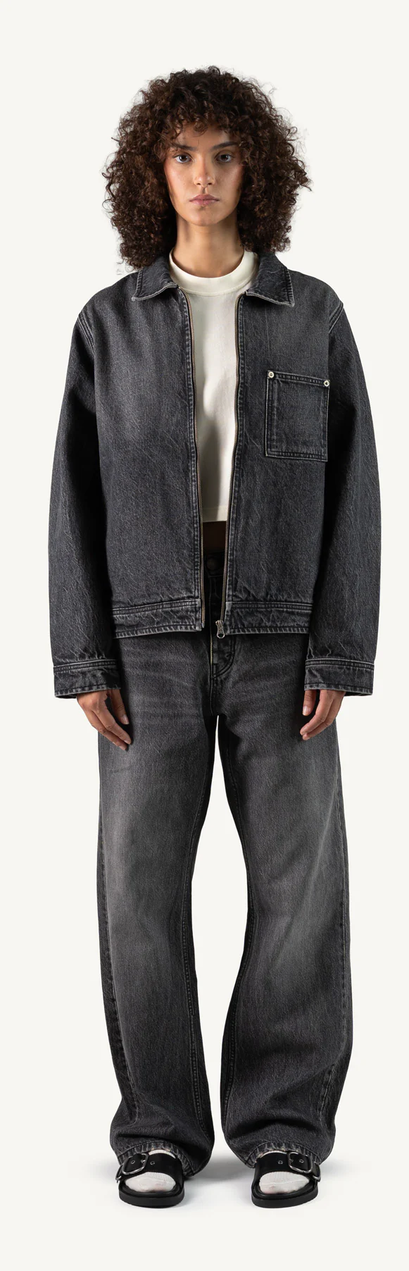 Faded Mid Black Loose Fit Jeans