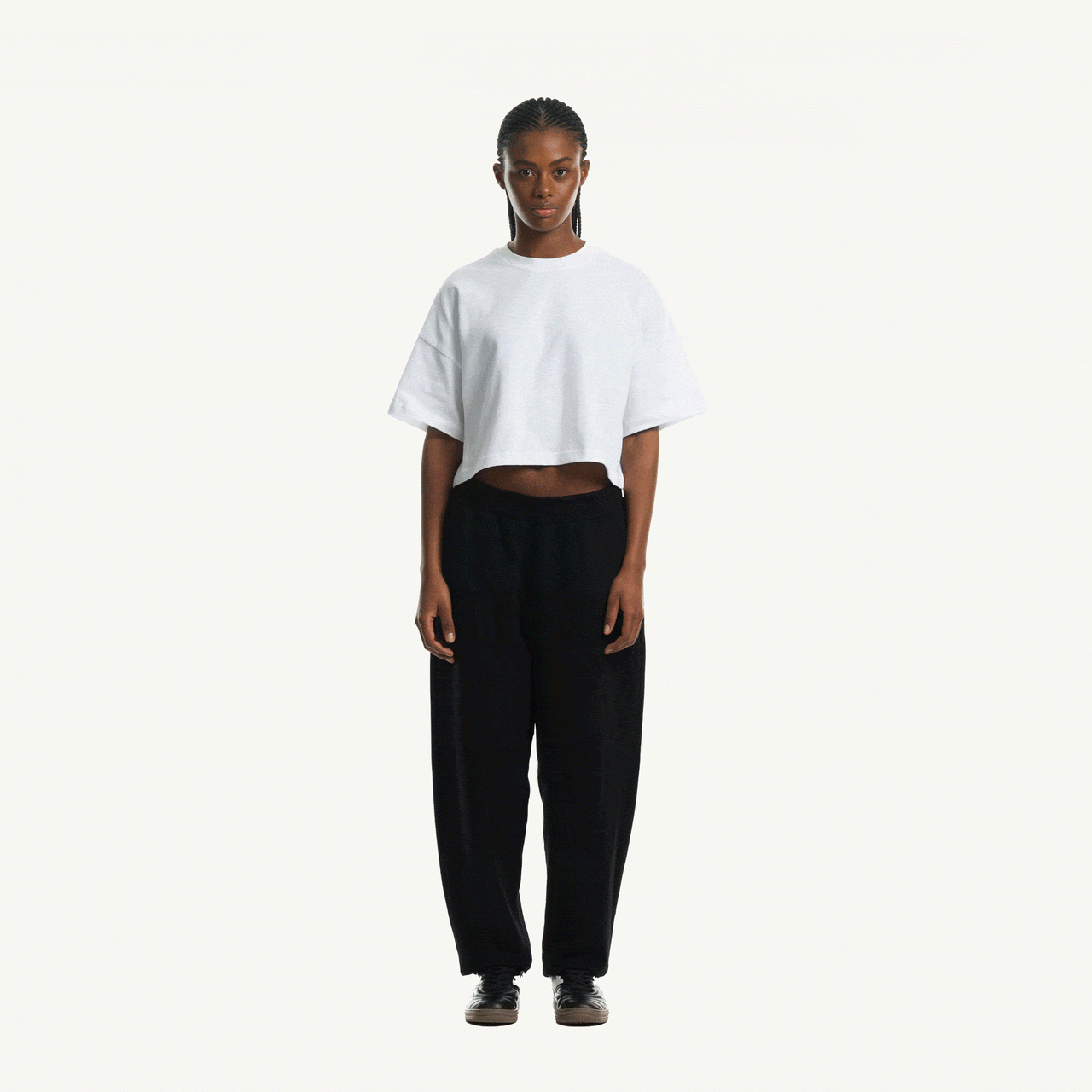 White Cropped Oversized T-Shirt