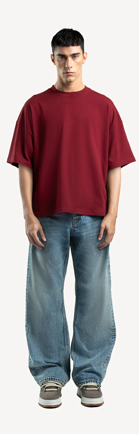 Faded Mid Blue Loose Fit Jeans