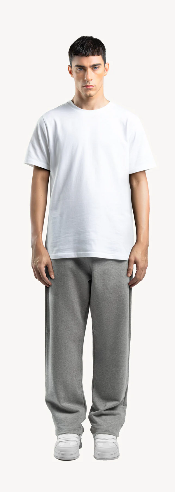Grey Marl Straight-Leg Relaxed Sweatpants