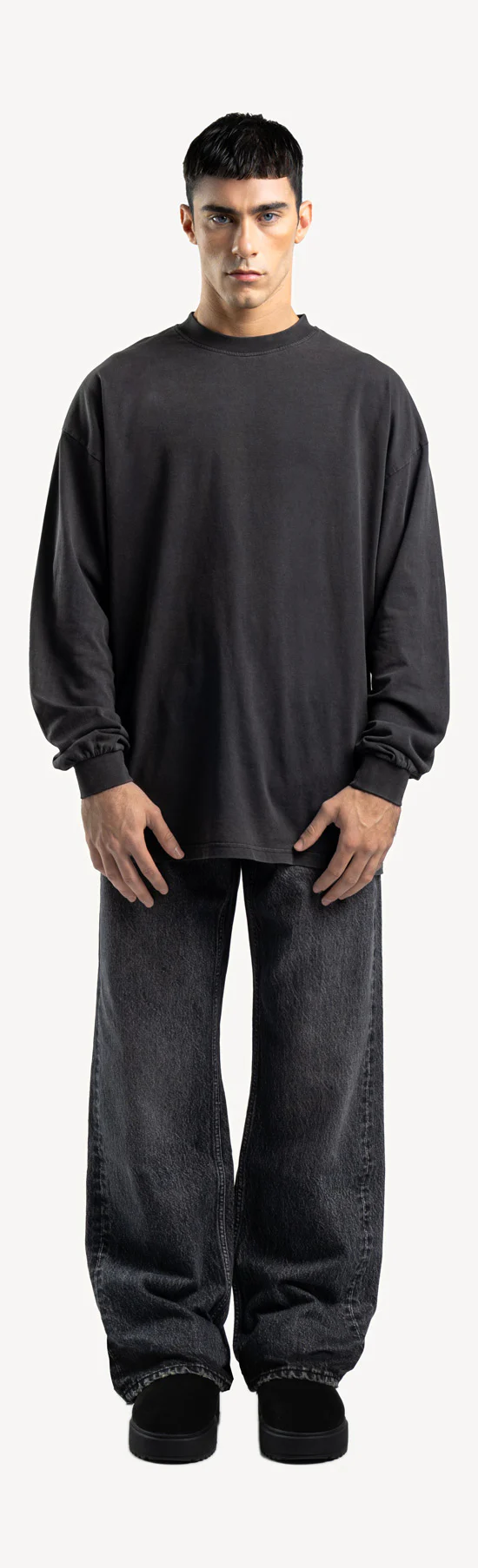 Faded Mid Black Loose Fit Jeans