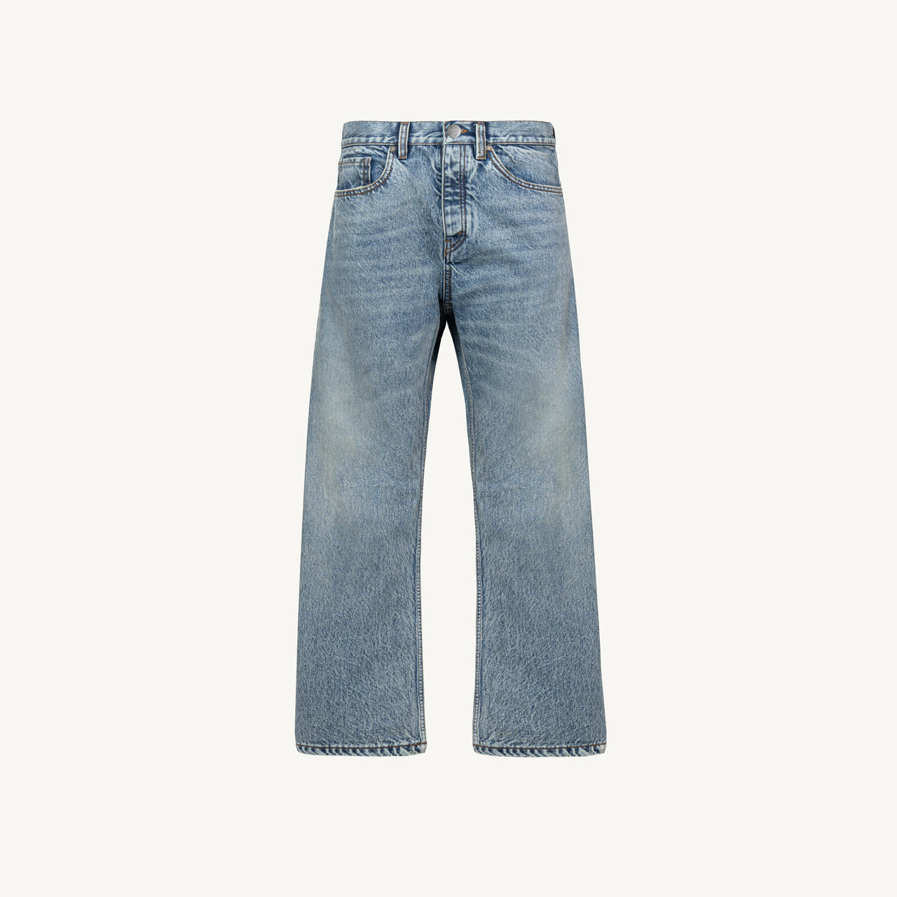 Faded Mid Blue Loose Fit Jeans