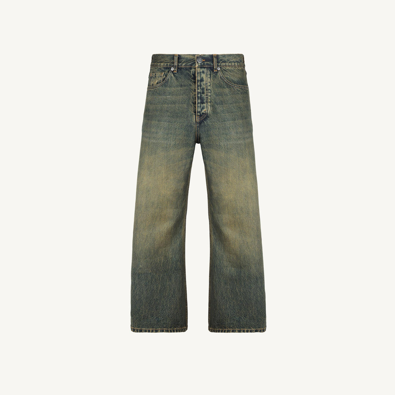 Faded Burn Storm Blue Loose Fit Jeans