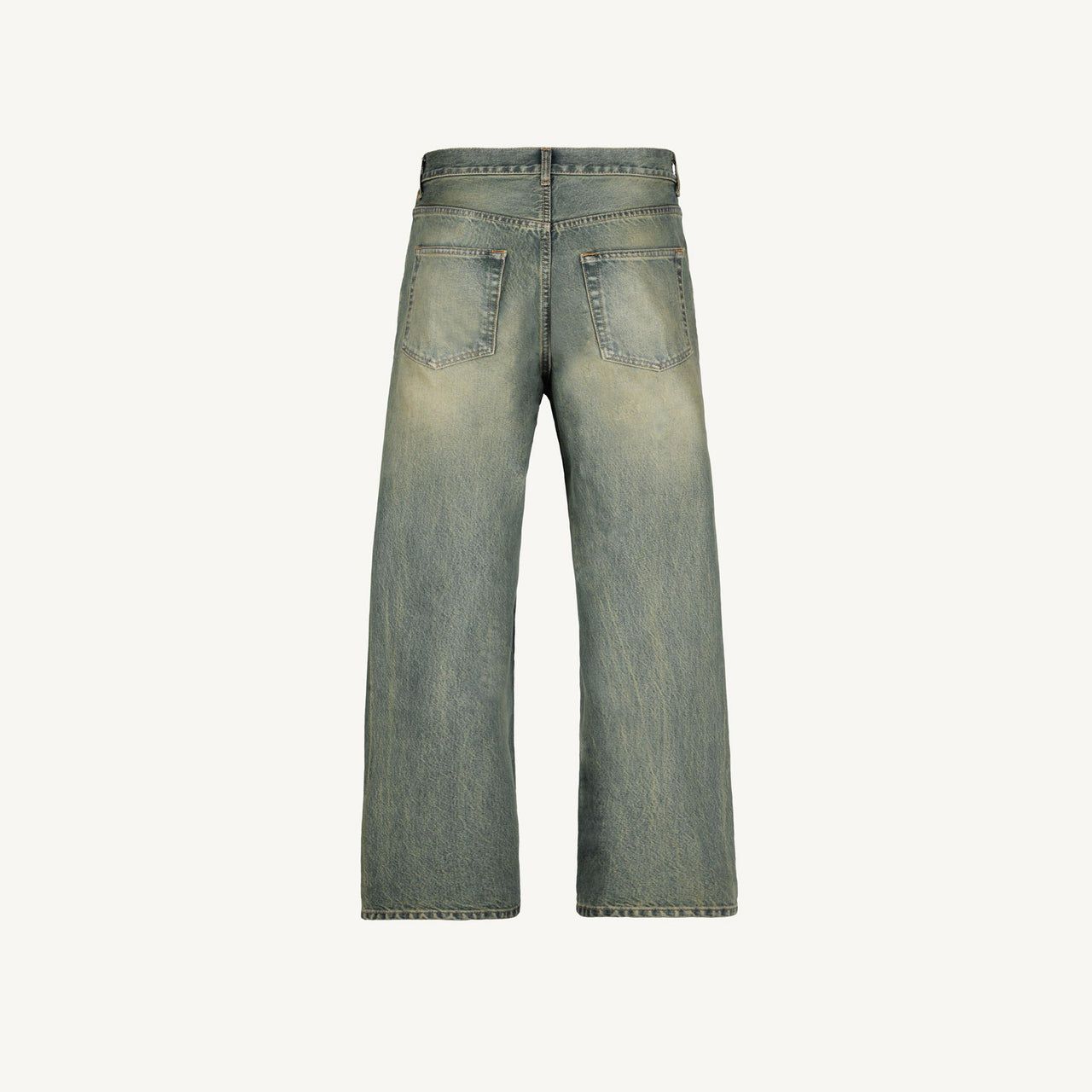 Washed Burn Light Blue Loose Fit Jeans