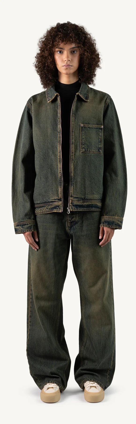 Washed Burn Blue Relaxed Denim Jacket