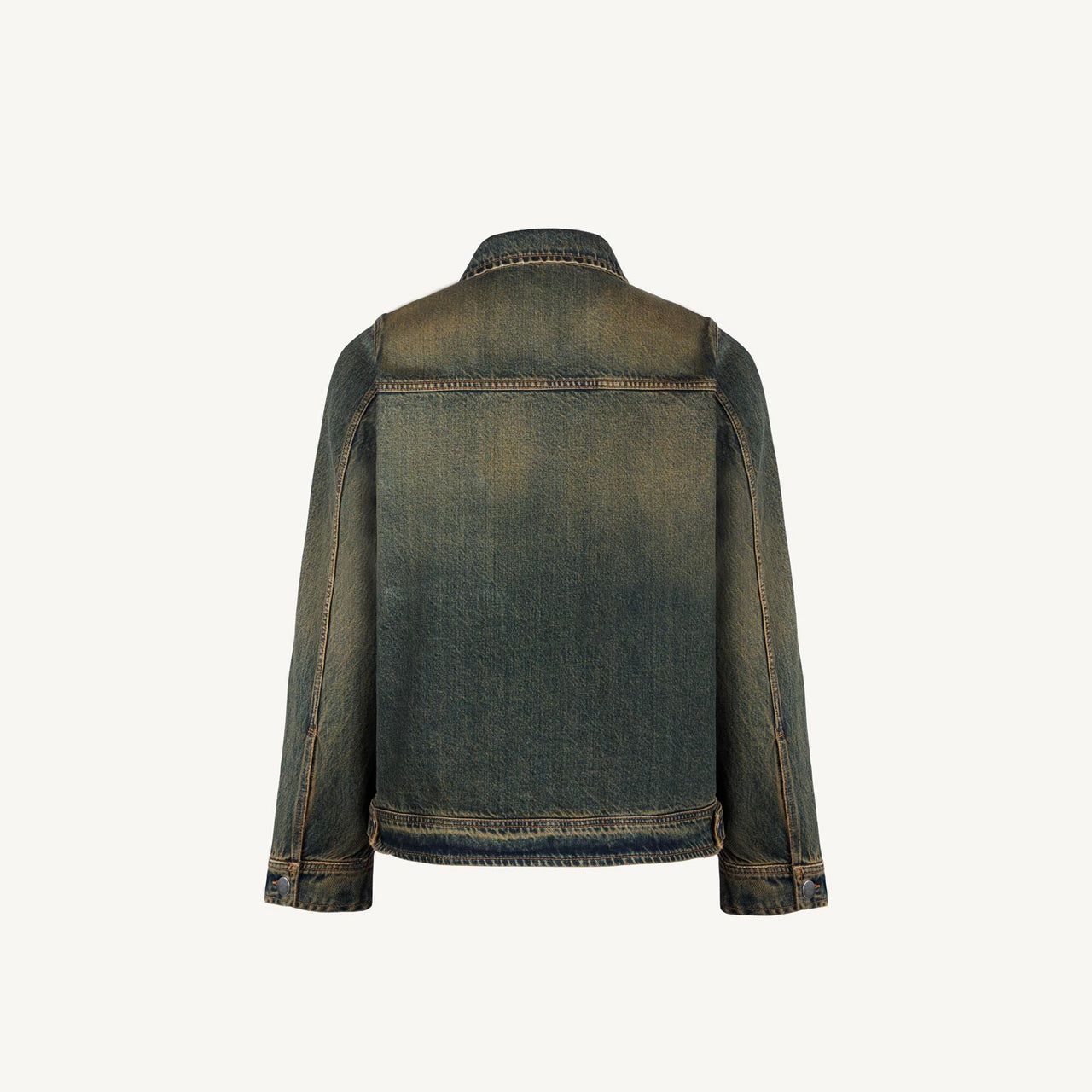 Washed Burn Blue Relaxed Denim Jacket