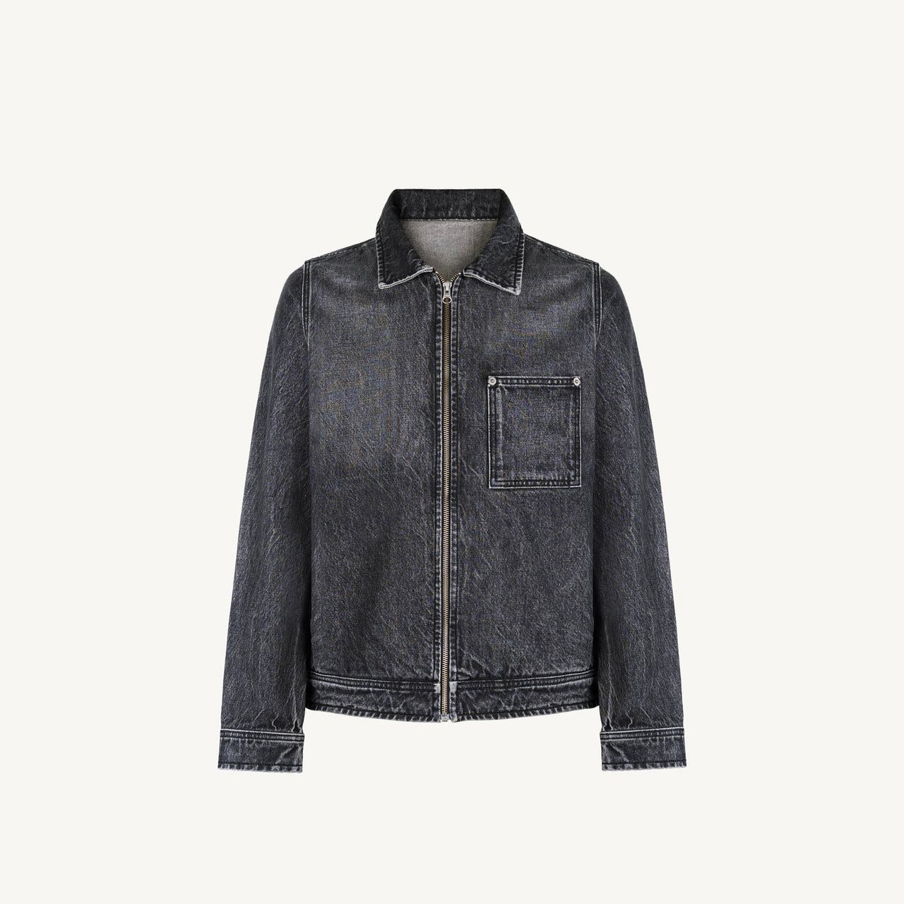 Washed Black Relaxed Denim Jacket