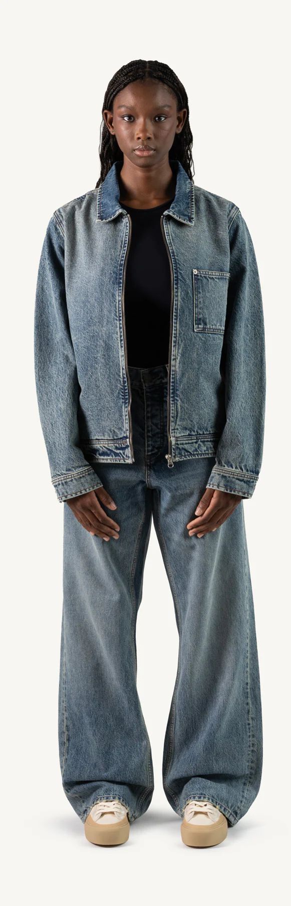 Washed Light Blue Relaxed Denim Jacket