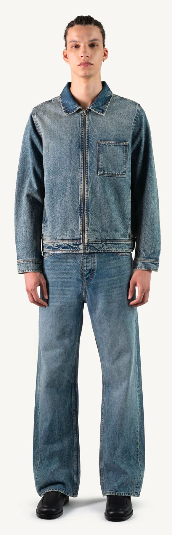 Washed Light Blue Relaxed Denim Jacket