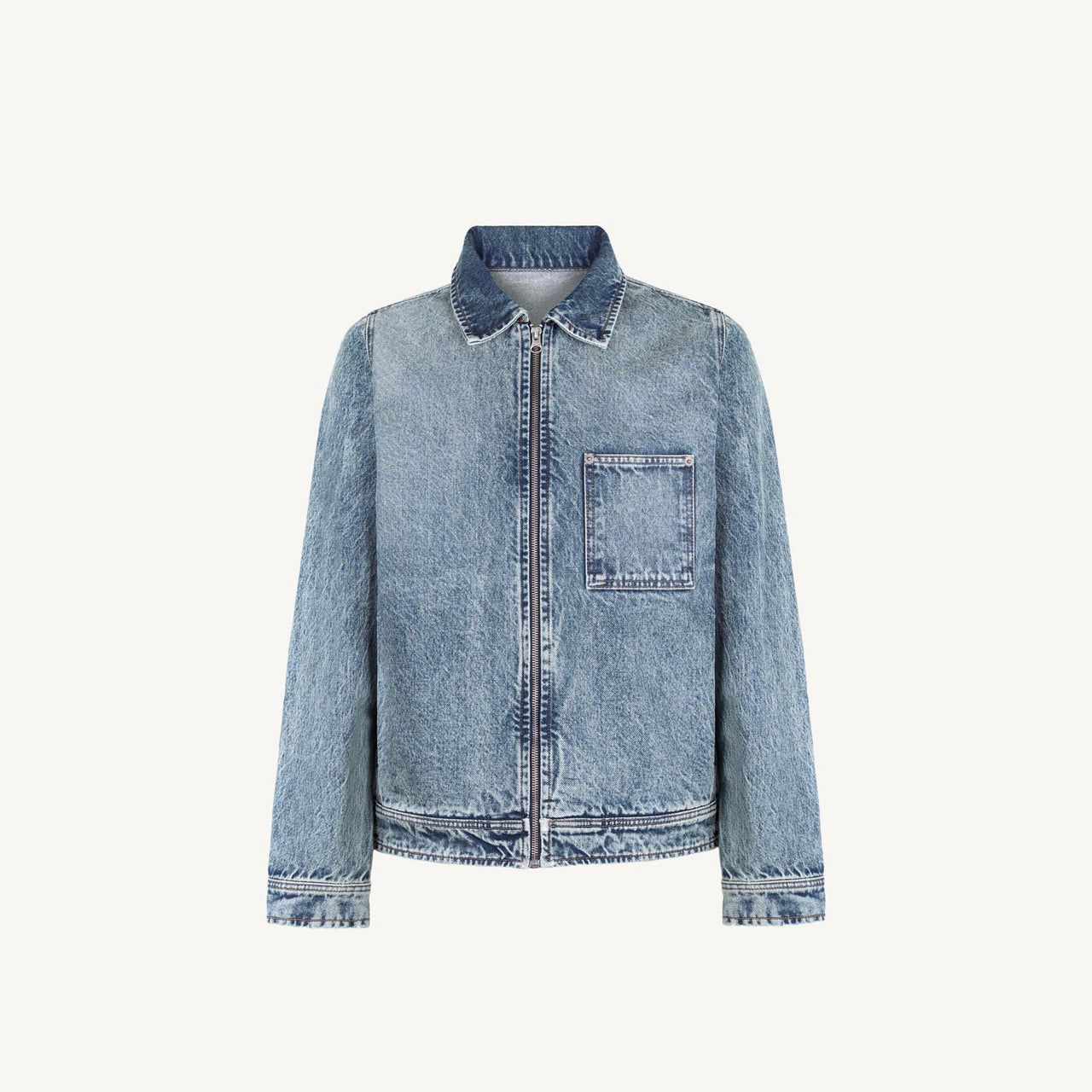 Washed Light Blue Relaxed Denim Jacket