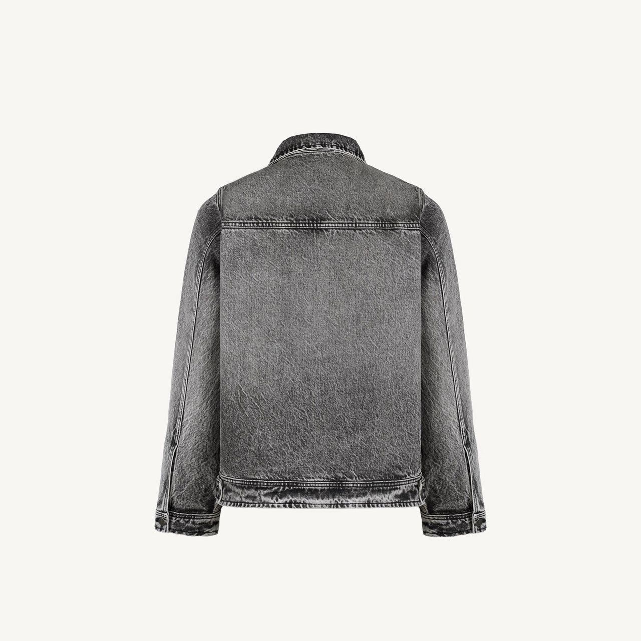 Washed Grey Relaxed Denim Jacket