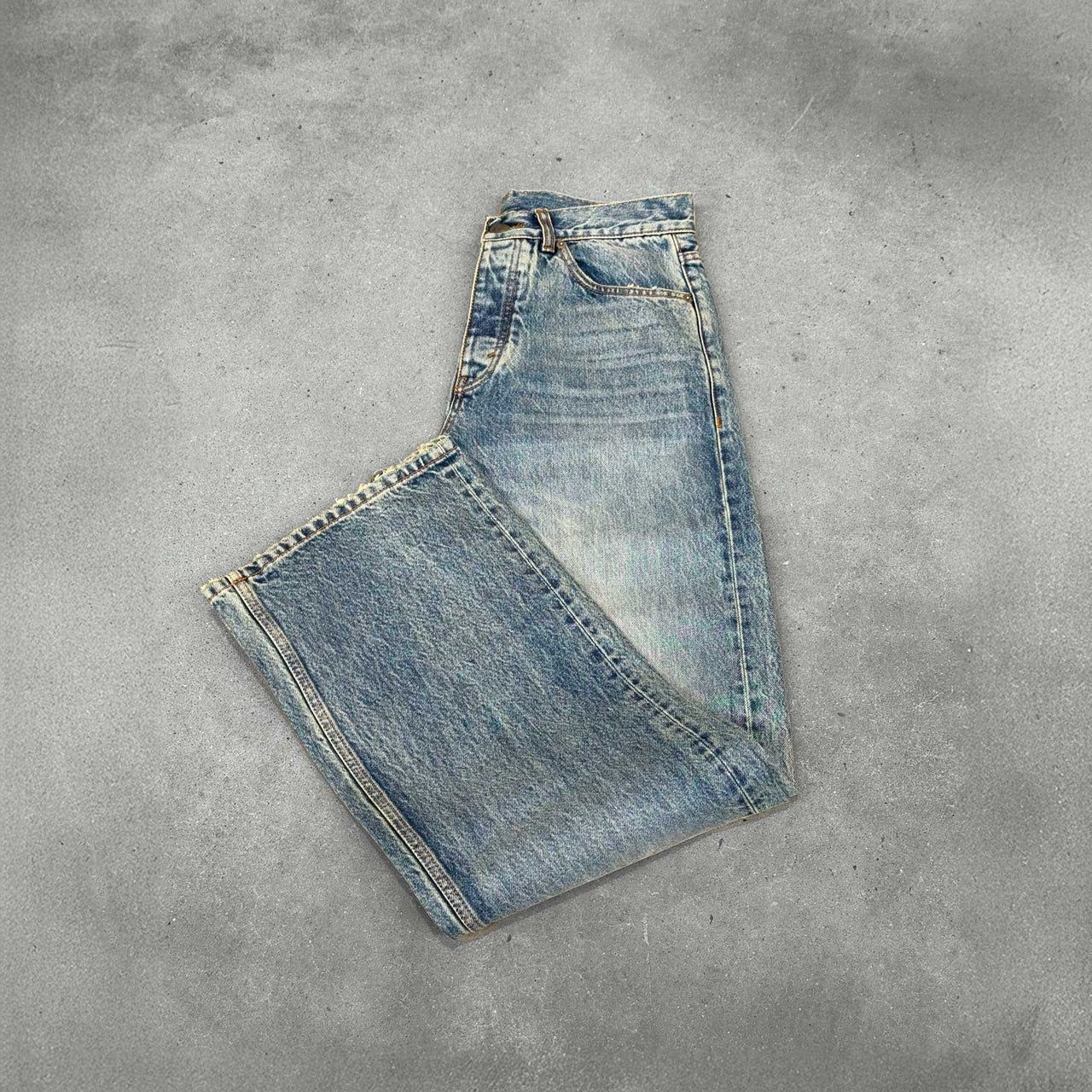 Washed Light Blue Loose Fit Jeans