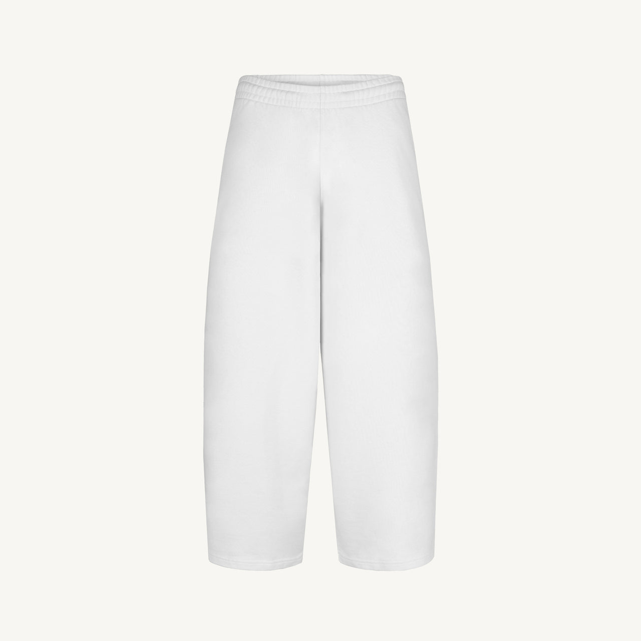 White Straight-Leg Baggy Sweatpants