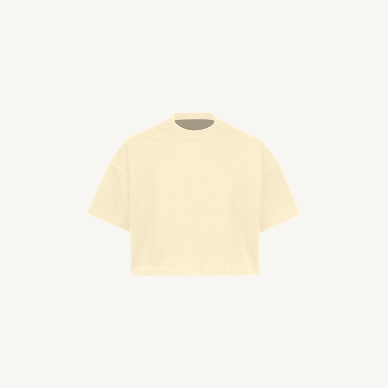 Cream Cropped Oversized T-Shirt