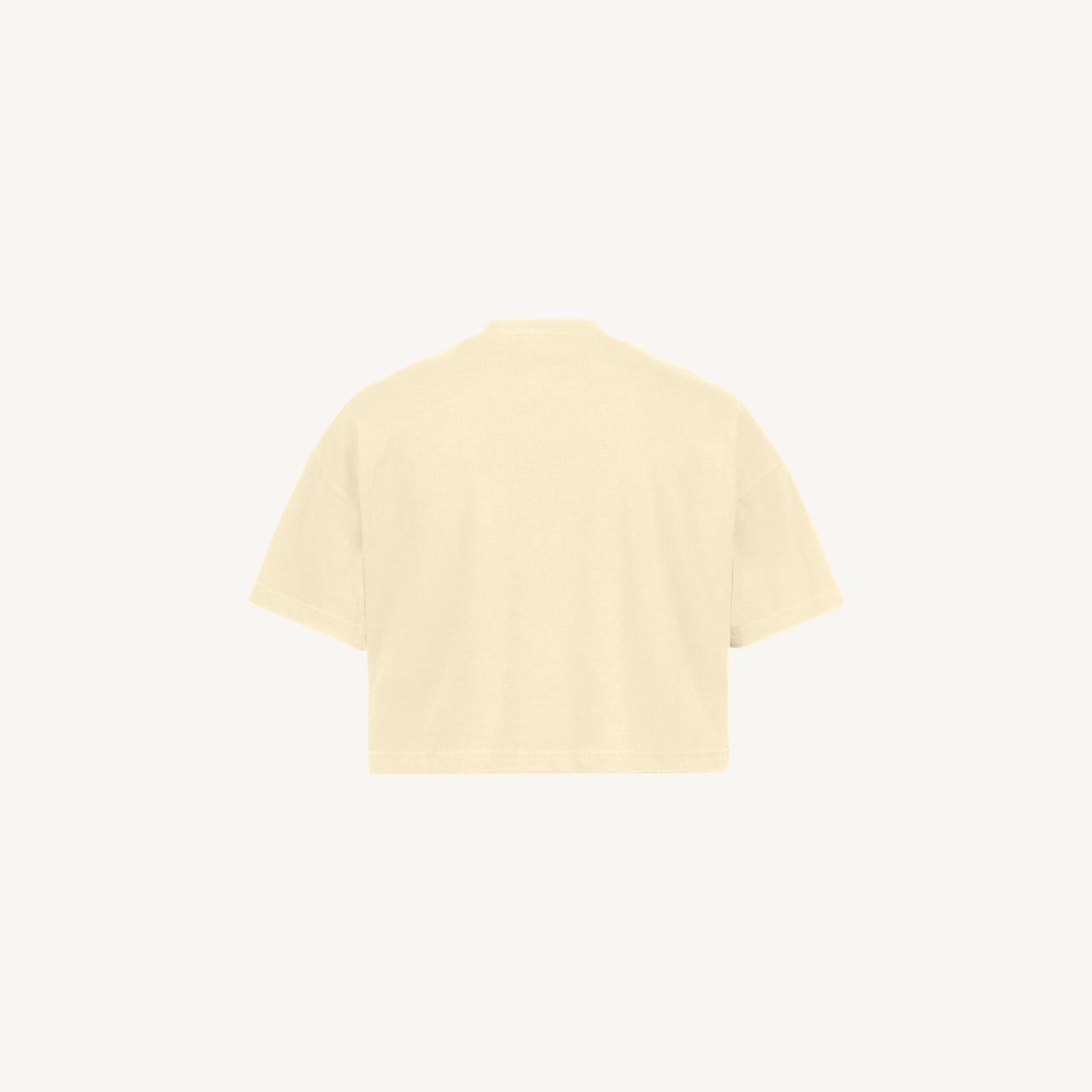 Cream Cropped Oversized T-Shirt