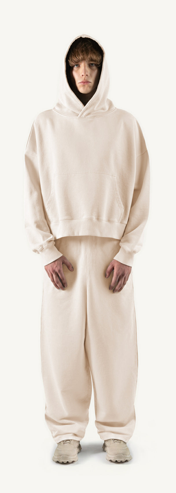 Natural Straight-Leg Baggy Sweatpants