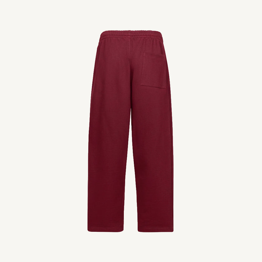 Burgundy Straight-Leg Relaxed Sweatpants