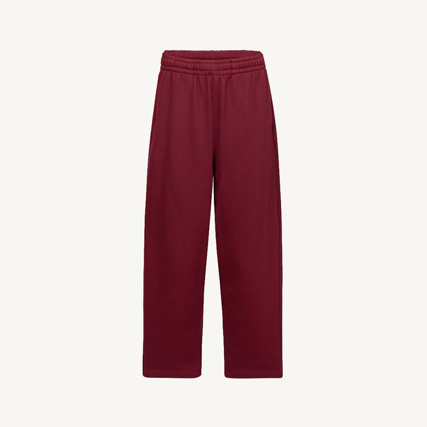 Burgundy Straight-Leg Relaxed Sweatpants
