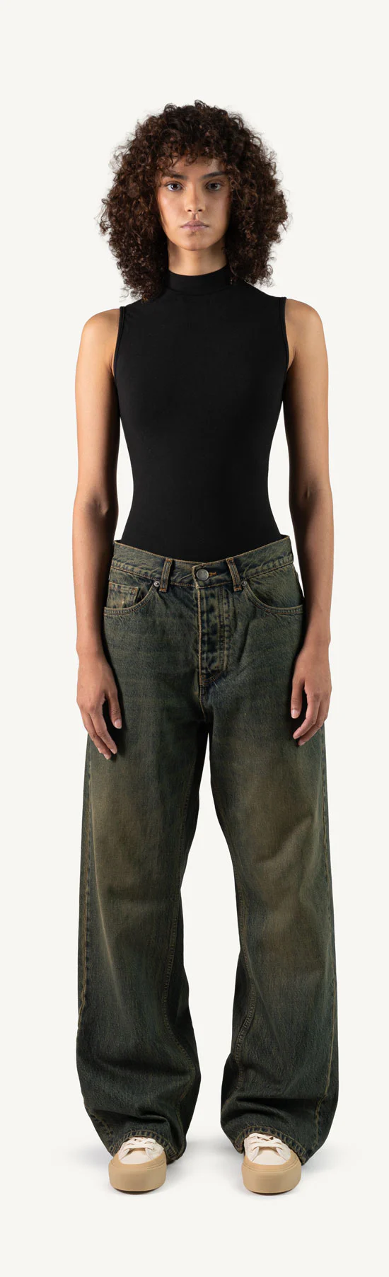 Faded Burn Storm Blue Loose Fit Jeans