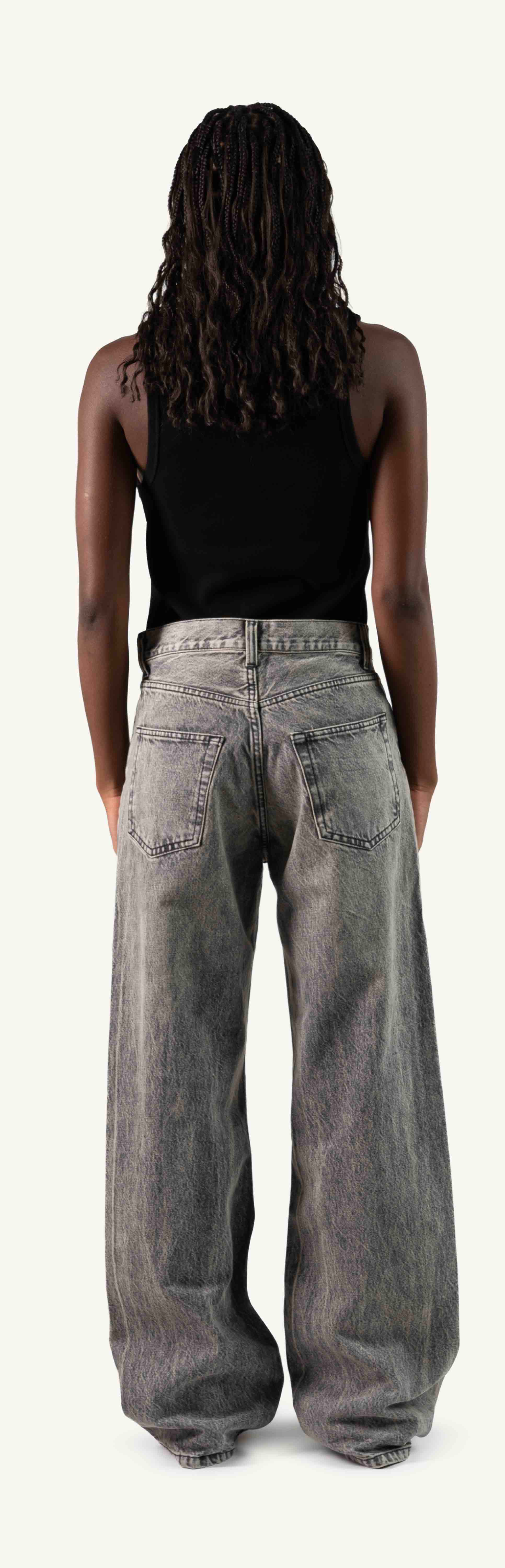 Faded Mid Grey Loose Fit Jeans