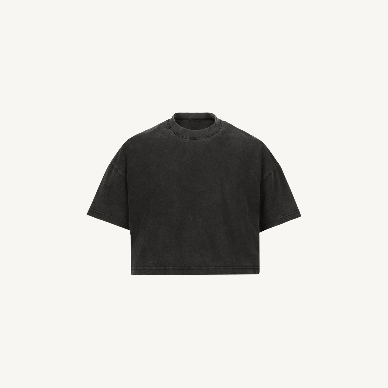 Black Cropped Oversized T-Shirt